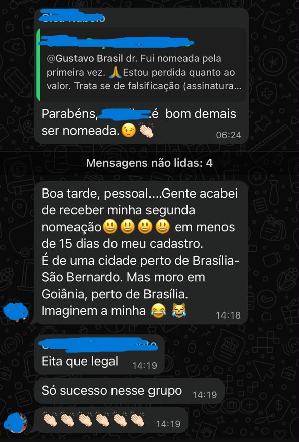Aluna comemorando a segunda nomeação em menos de quinze dias